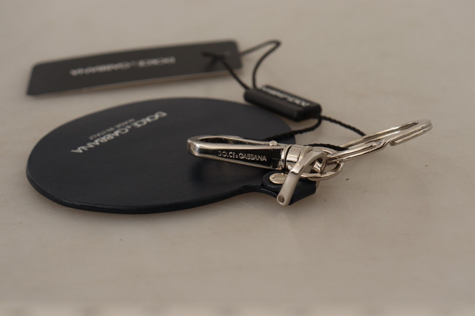 1606570.jpg Chic Black Leather Keychain with Silver Accents - Image 3