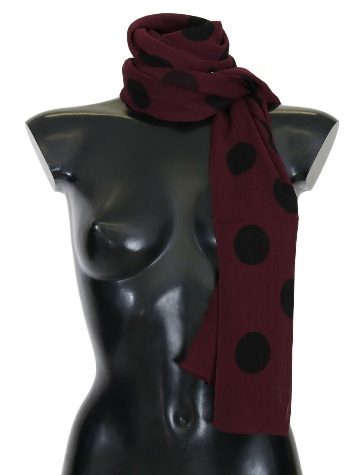 1607891.jpg Elegant Bordeaux Polka Dot Scarf Wrap - Image 2