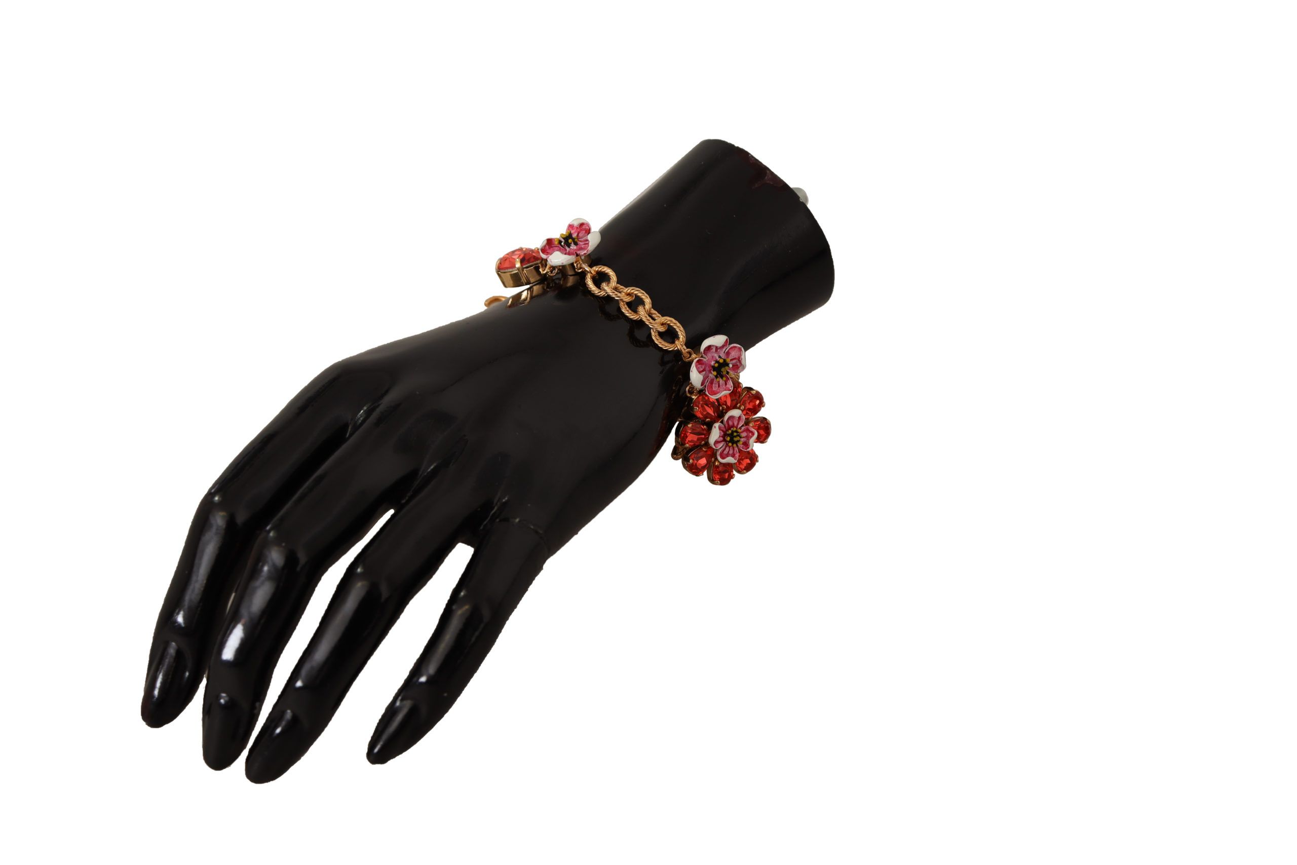 1621133.jpg Elegant Gold Chain Bracelet with Red Crystals - Image 2
