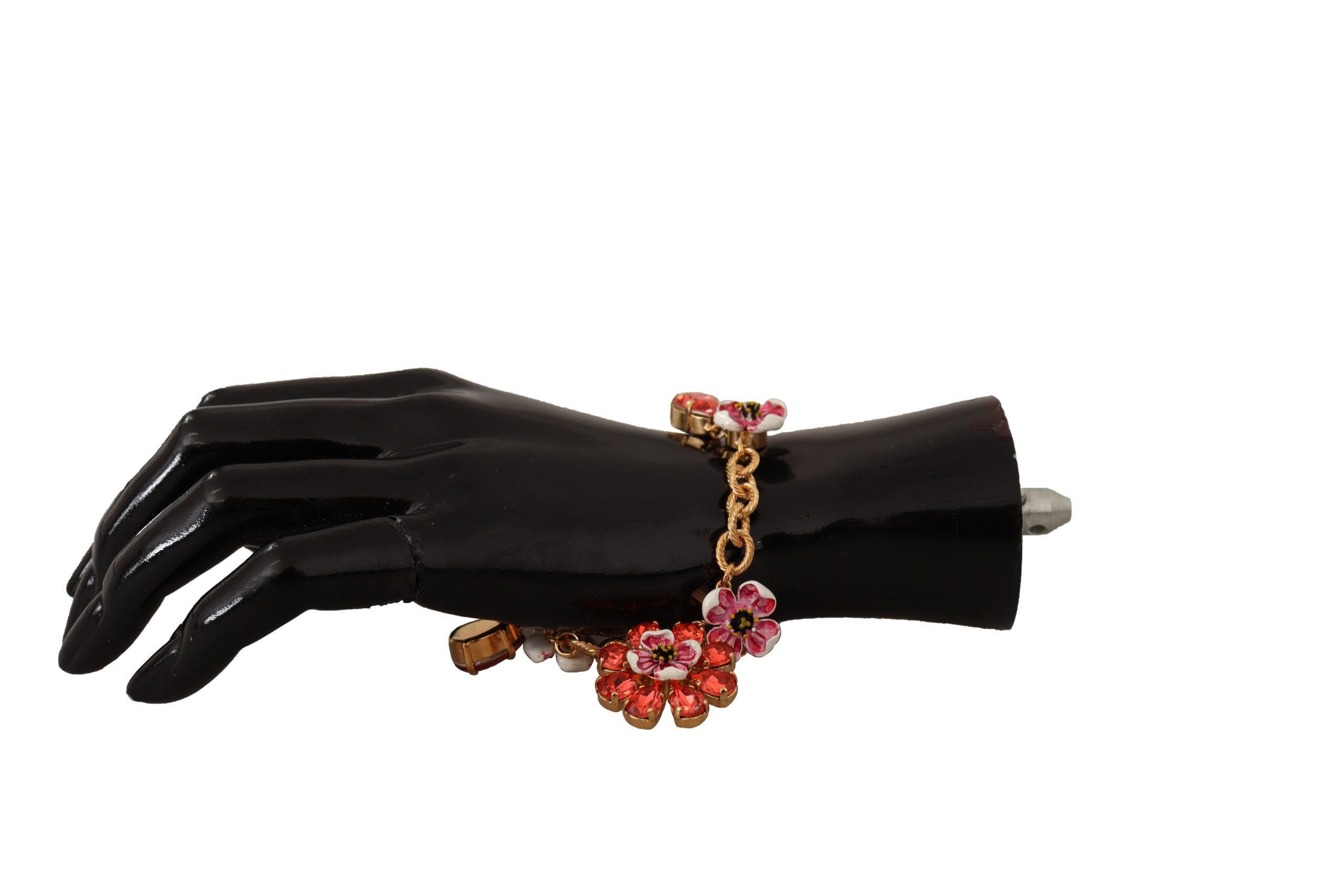 1621135.jpg Elegant Gold Chain Bracelet with Red Crystals - Image 3