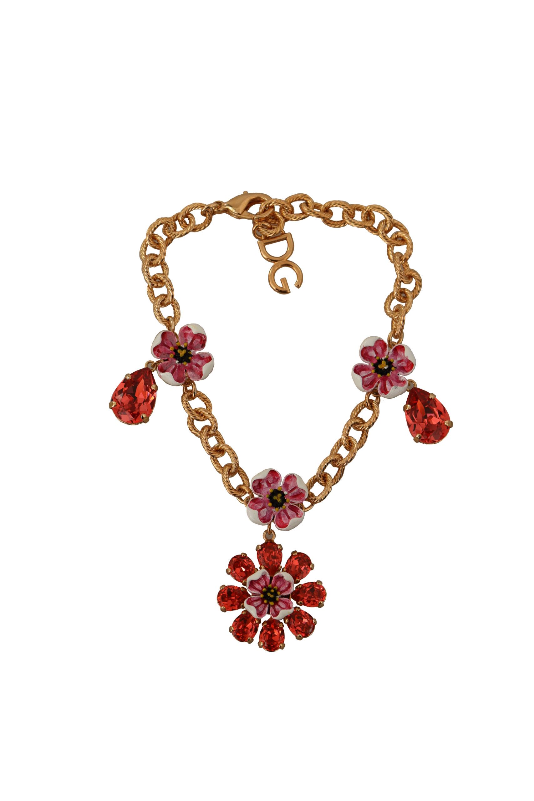 1621136.jpg Elegant Gold Chain Bracelet with Red Crystals - Image 4