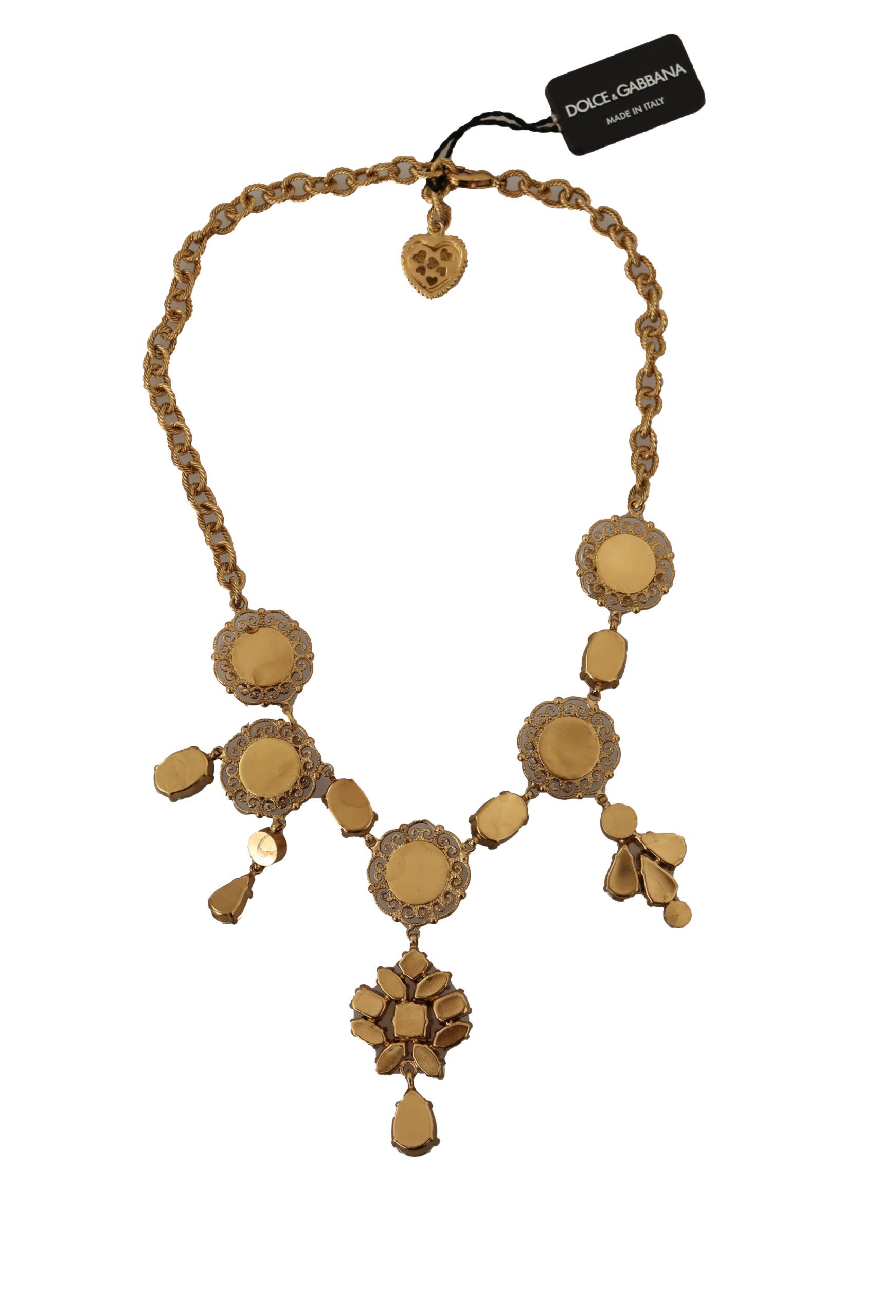 1621272.jpg Regal Gold Floral Statement Necklace - Image 4