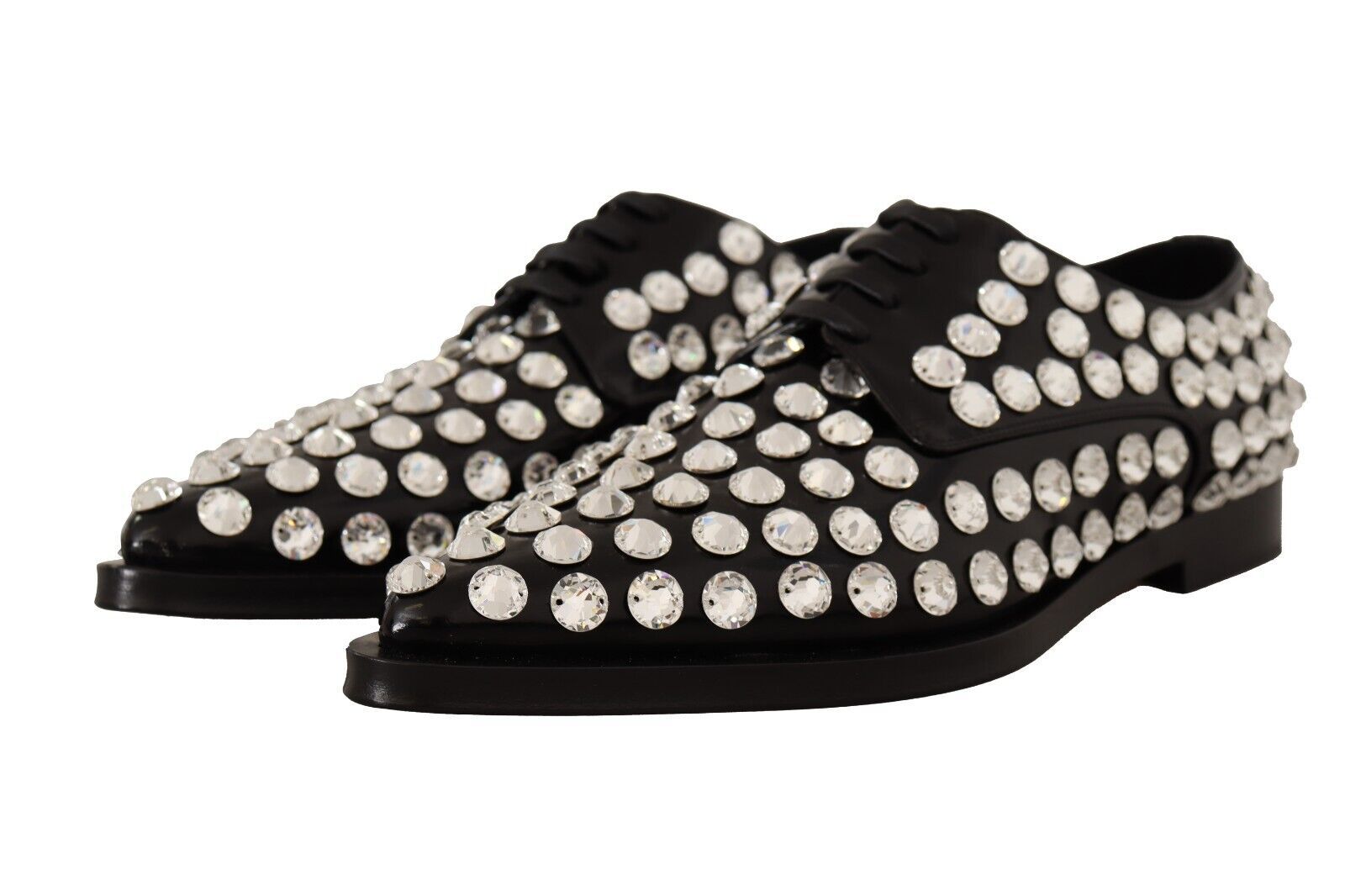 1629982.jpg Crystal-Embellished Leather Formal Flats - Image 2