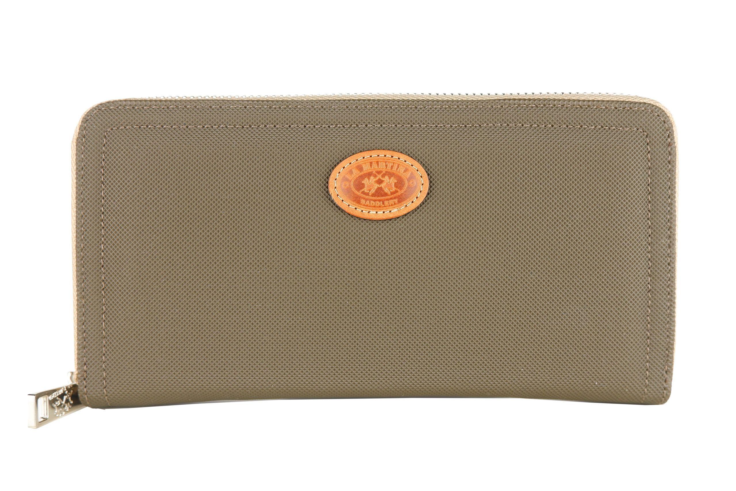 Green PVC Women Wallet with Calfskin Accents