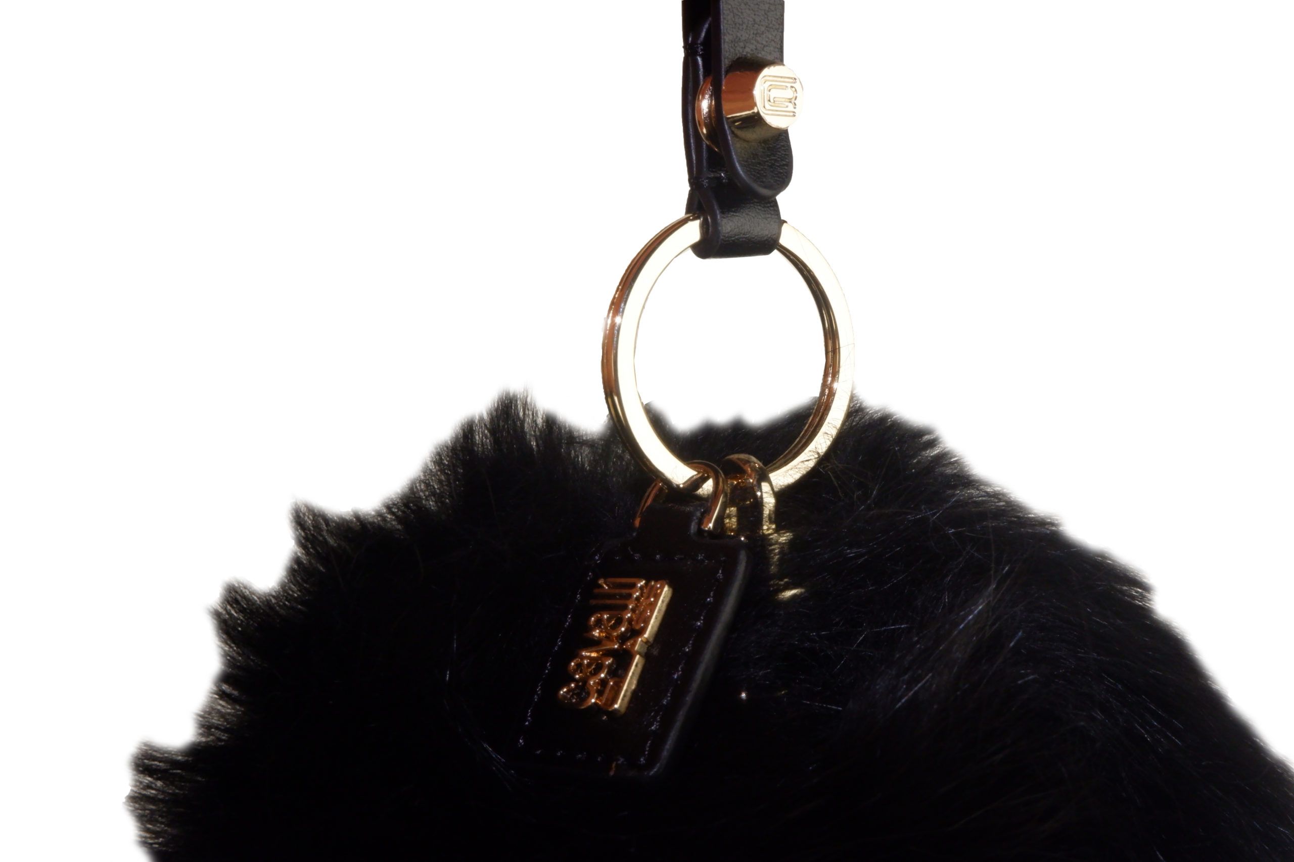 1880687.jpg Elegant Fox Fur and Leather Keyholder in Black - Image 2