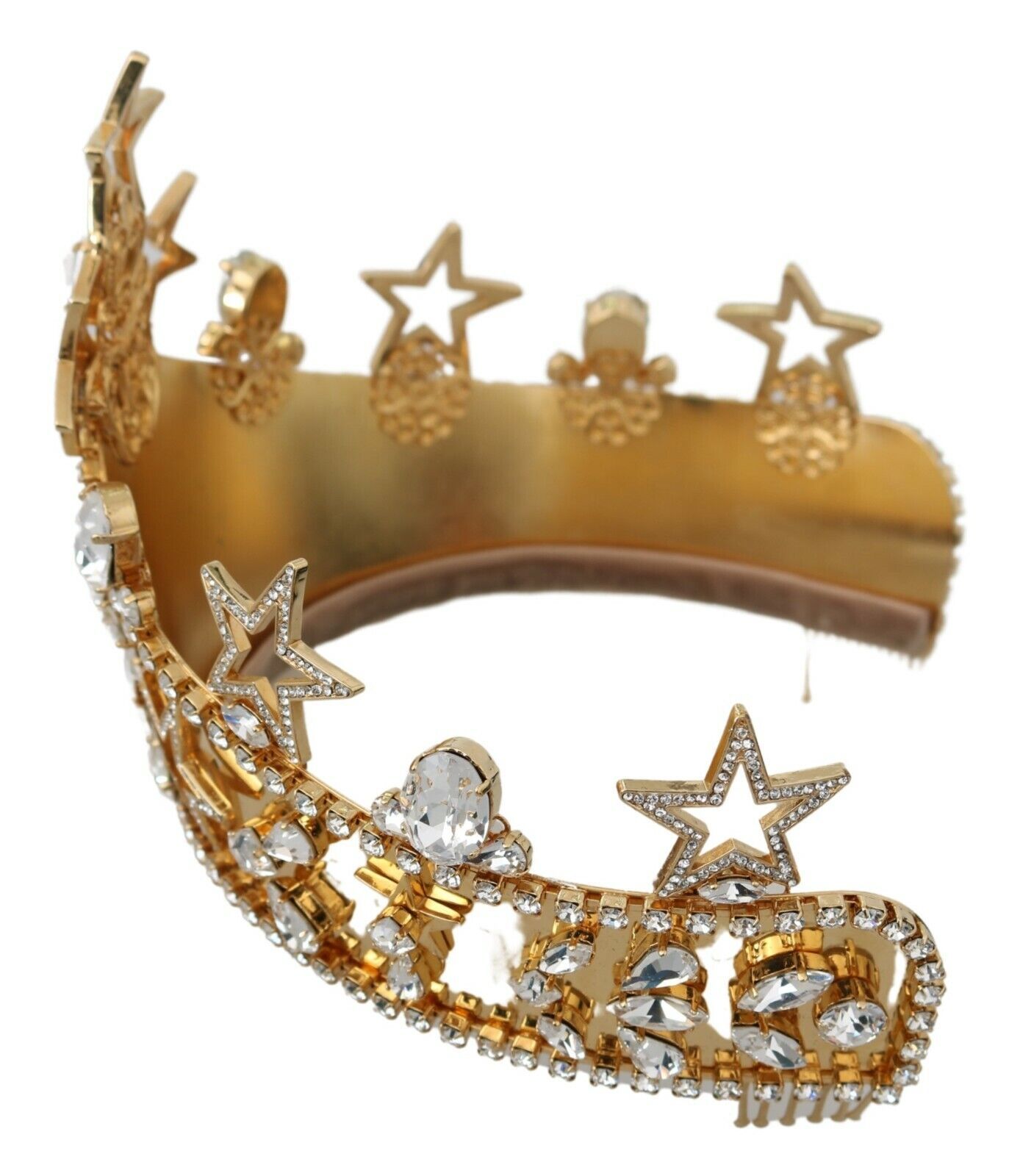 1909733.jpg Regal Crystal Diadem Gold Tiara - Image 5