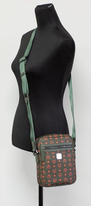1924019.jpg Klassik Mini Winter Moss Visetos Leather Multifunction Crossbody Handbag Green - Image 2