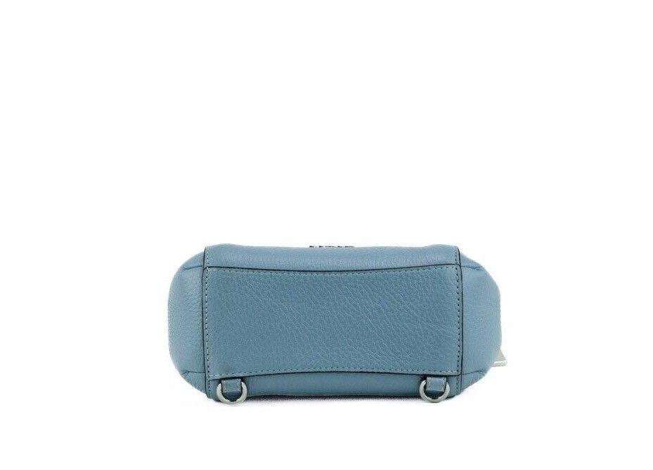 1931245.jpg Mini Cornflower Blue Pebble Leather Convertible Chain Backpack Bag - Image 4