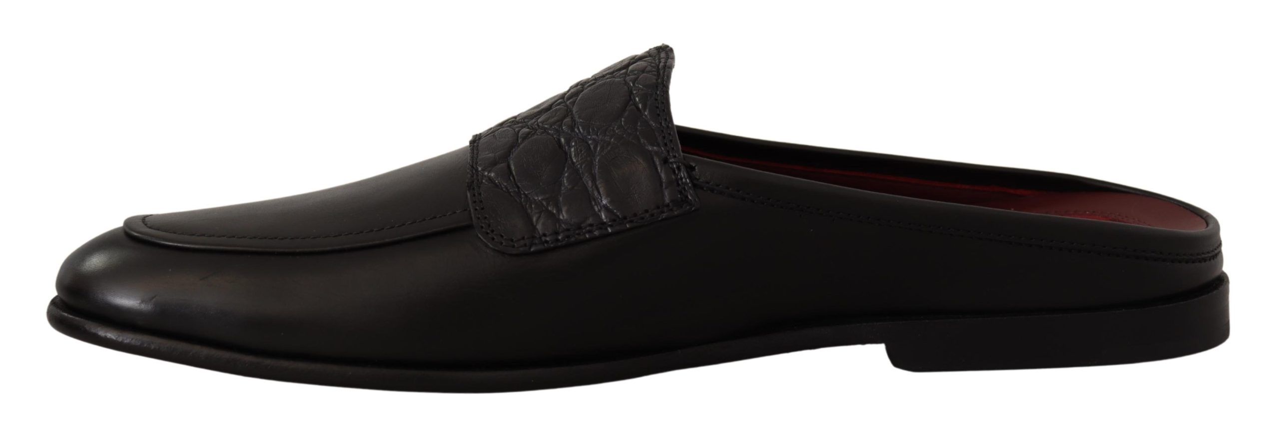 1946026.jpg Exquisite Black & Burgundy Leather Slides - Image 3