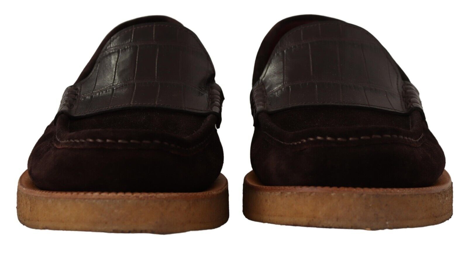 1964837.jpg Elegant Suede Crocodile Loafers in Brown - Image 2