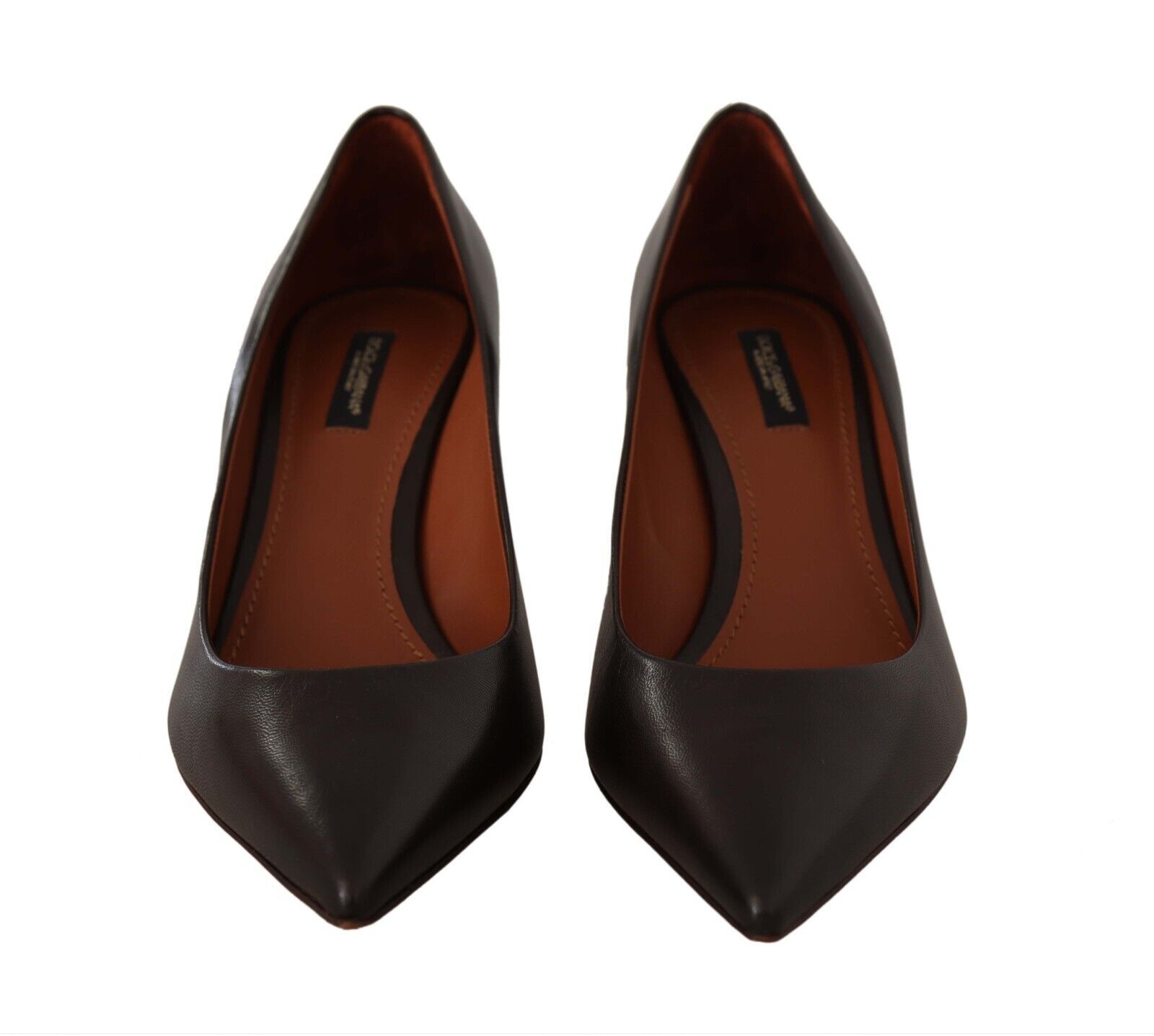 1993873.jpg Elegant Brown Leather Heels Pumps - Image 2