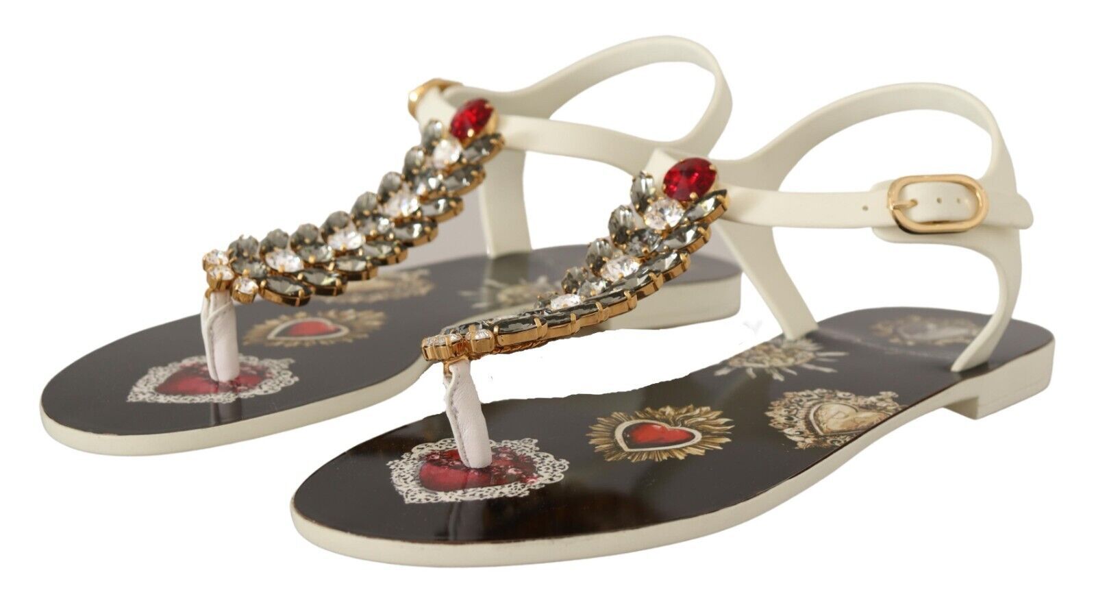 1999589.jpg T-Strap Heart Crystal Embellished Sandals - Image 4