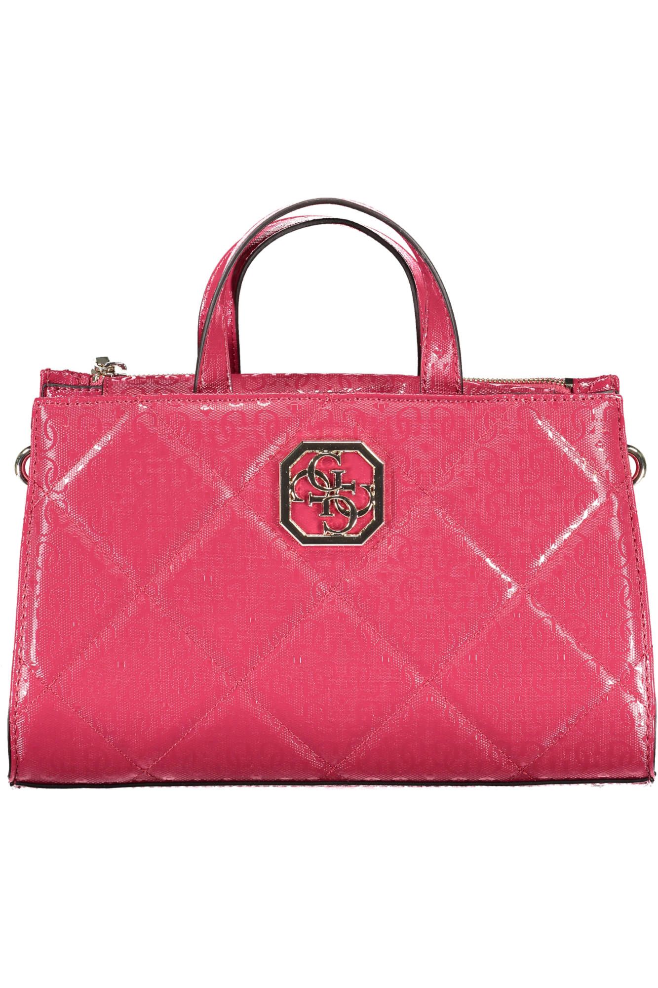 Pink Polyurethane Women Handbag