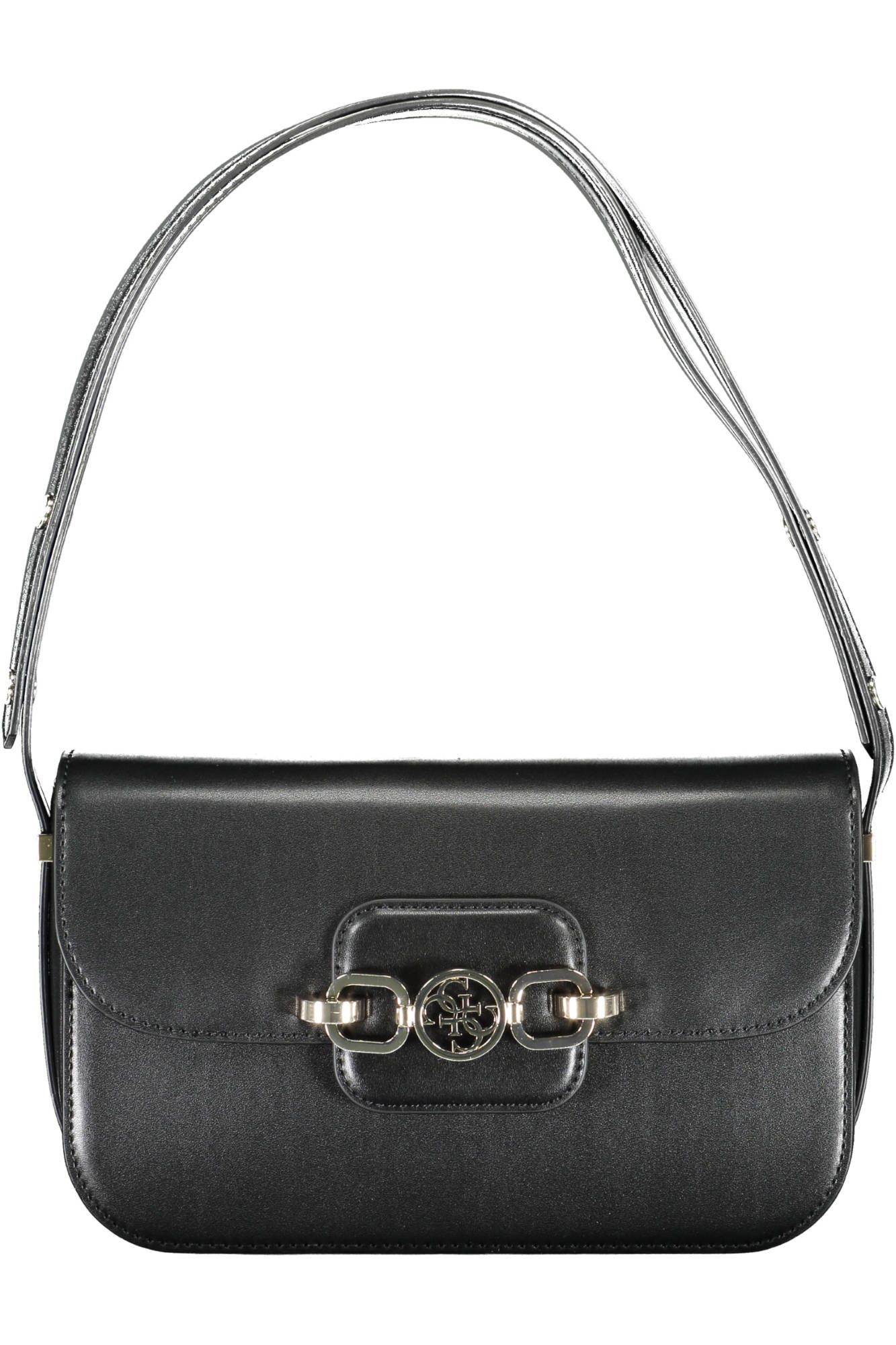 Black Polyurethane Women Handbag