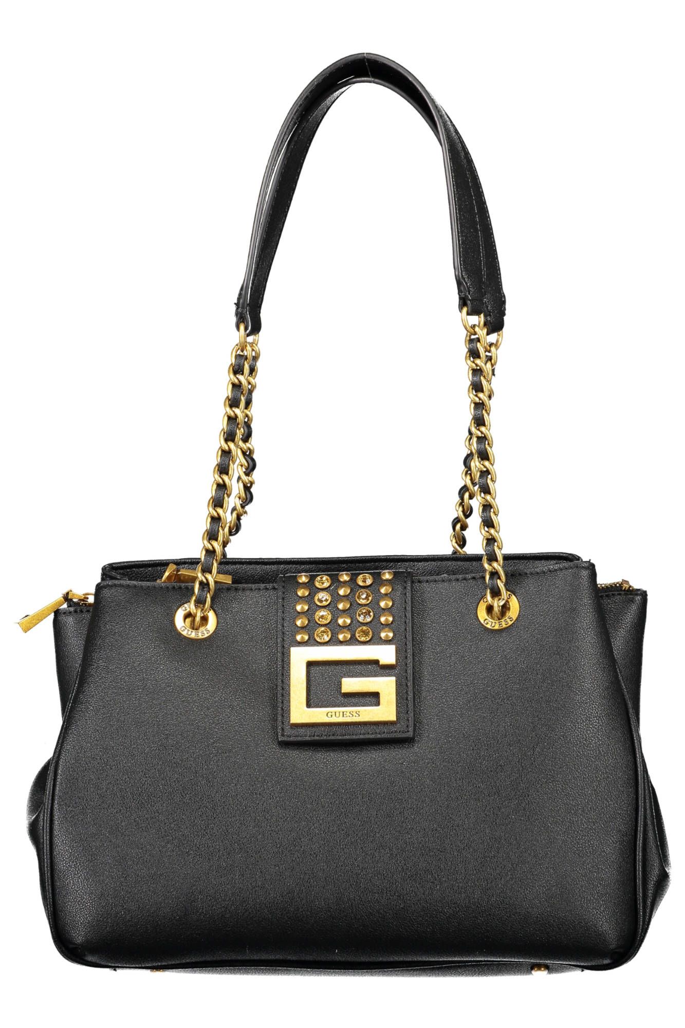 Black Polyurethane Women Handbag