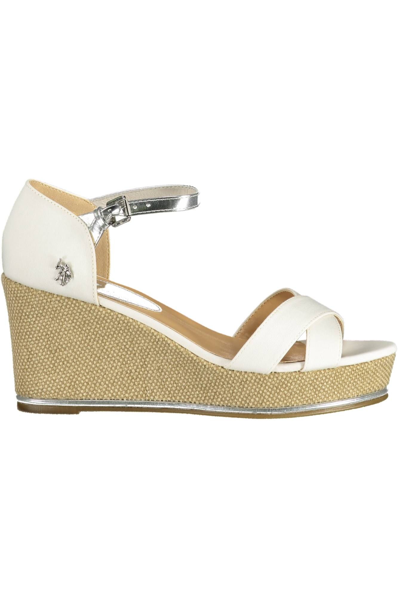 White Polyester Women Sandal