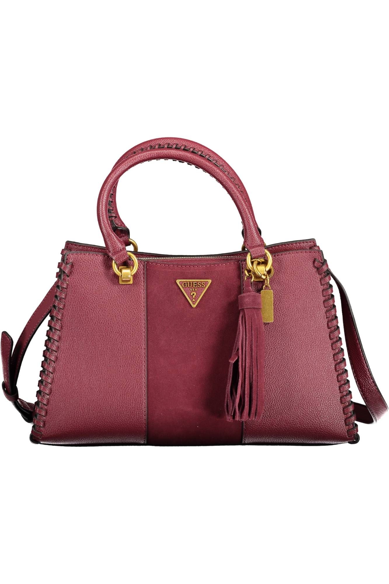 Purple Polyurethane Women Handbag