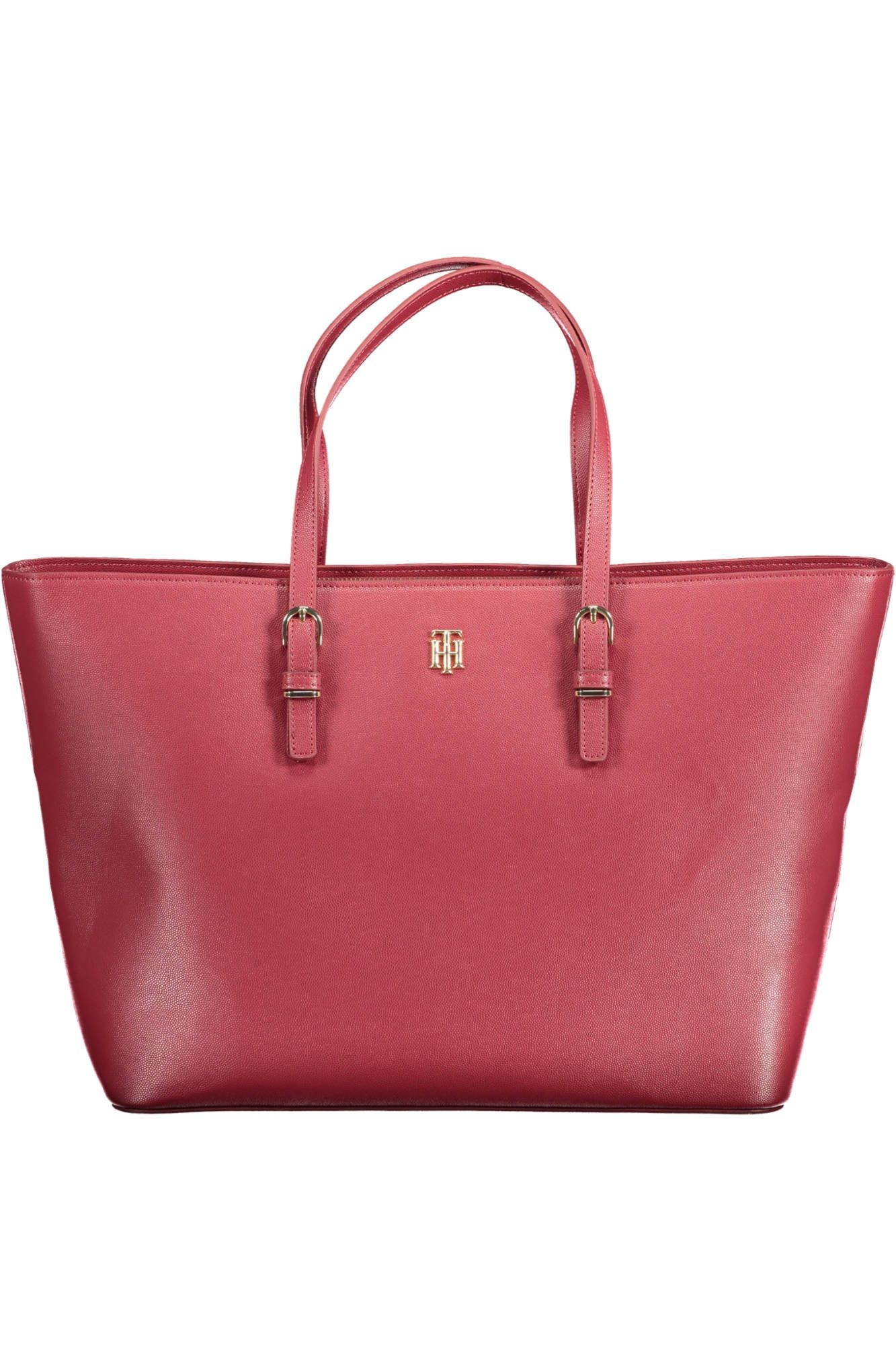 Red Polyurethane Women Handbag