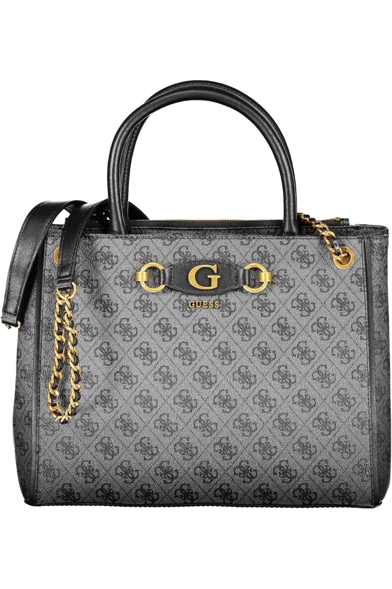 Black Polyurethane Women Handbag