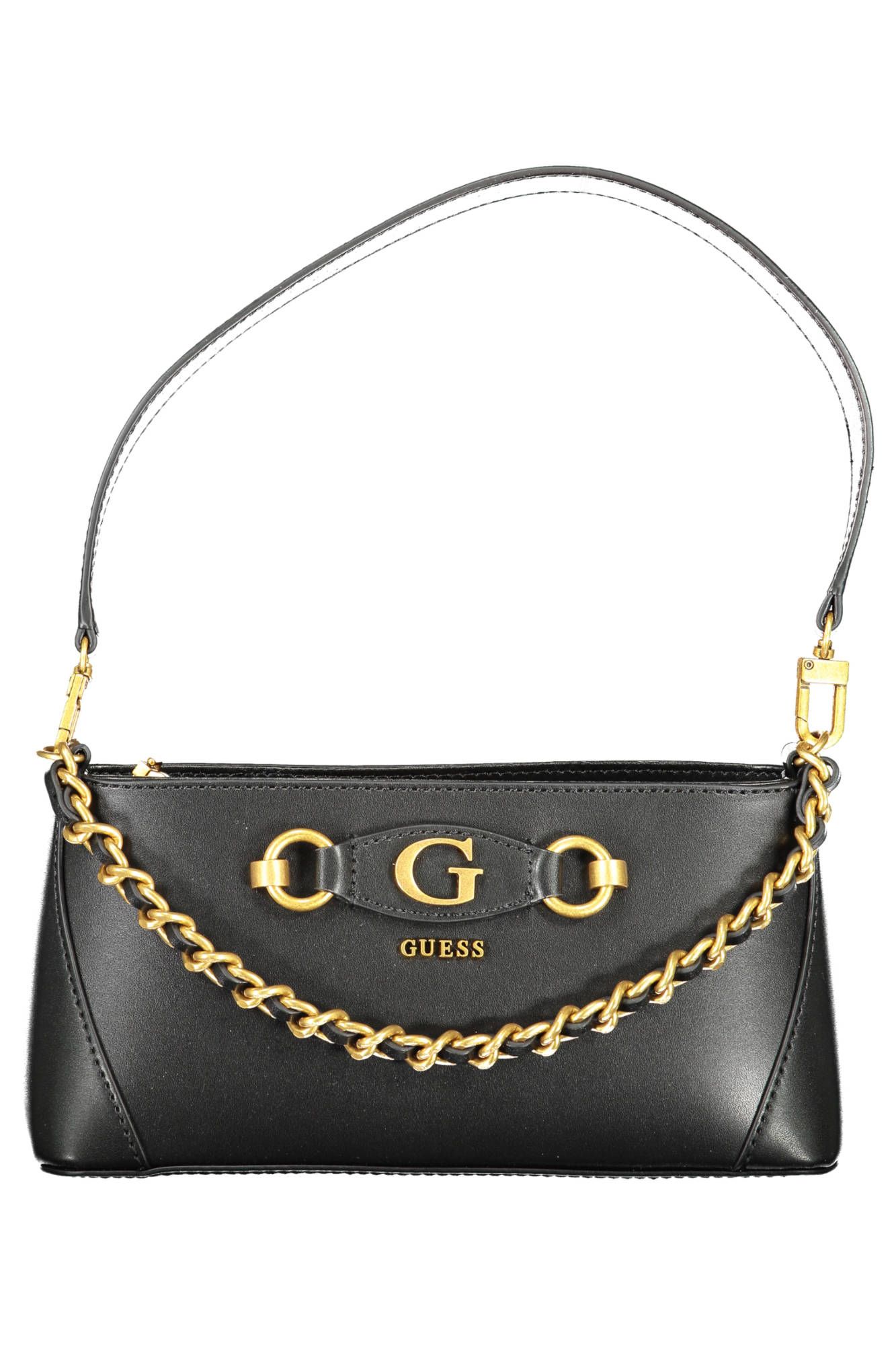 Black Polyurethane Women Handbag