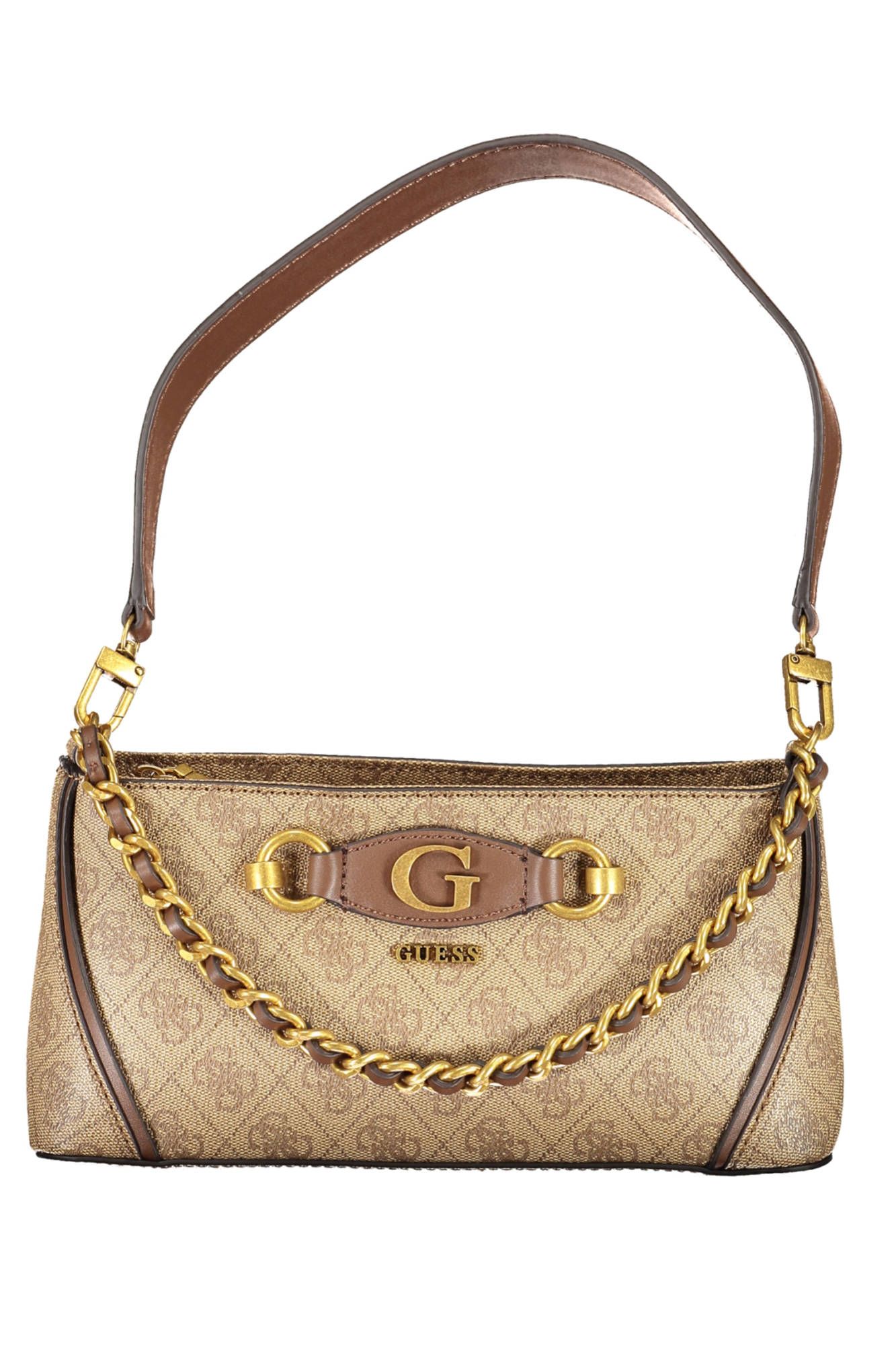 Beige Polyurethane Women Handbag