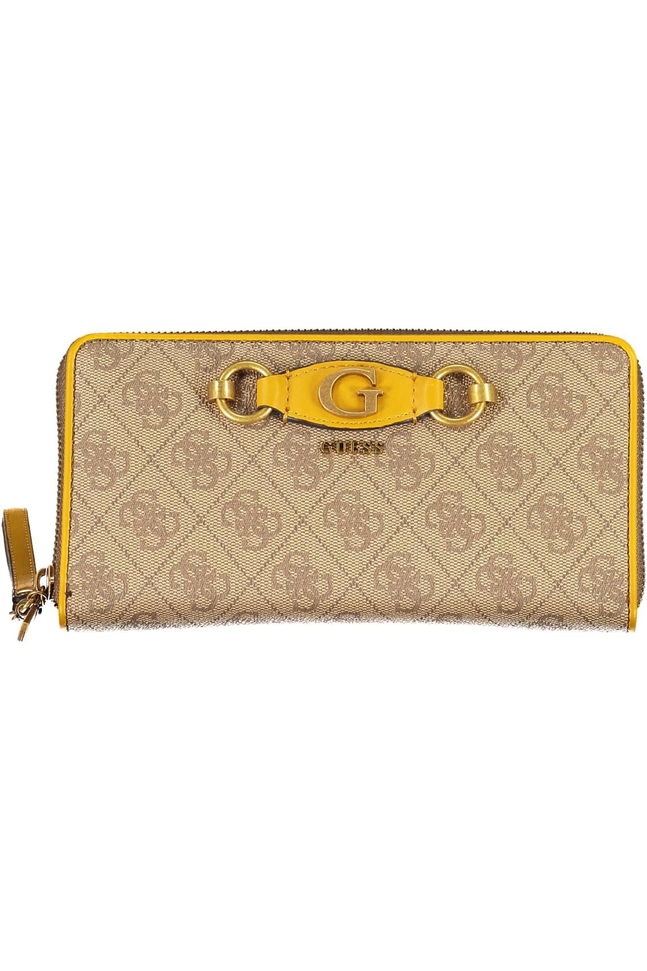 Beige Polyurethane Women Wallet