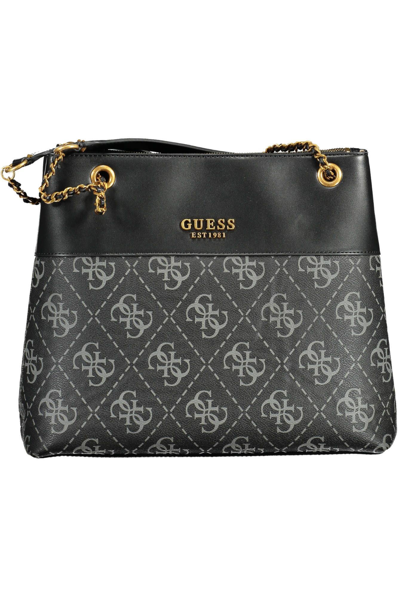 Black Polyurethane Women Handbag