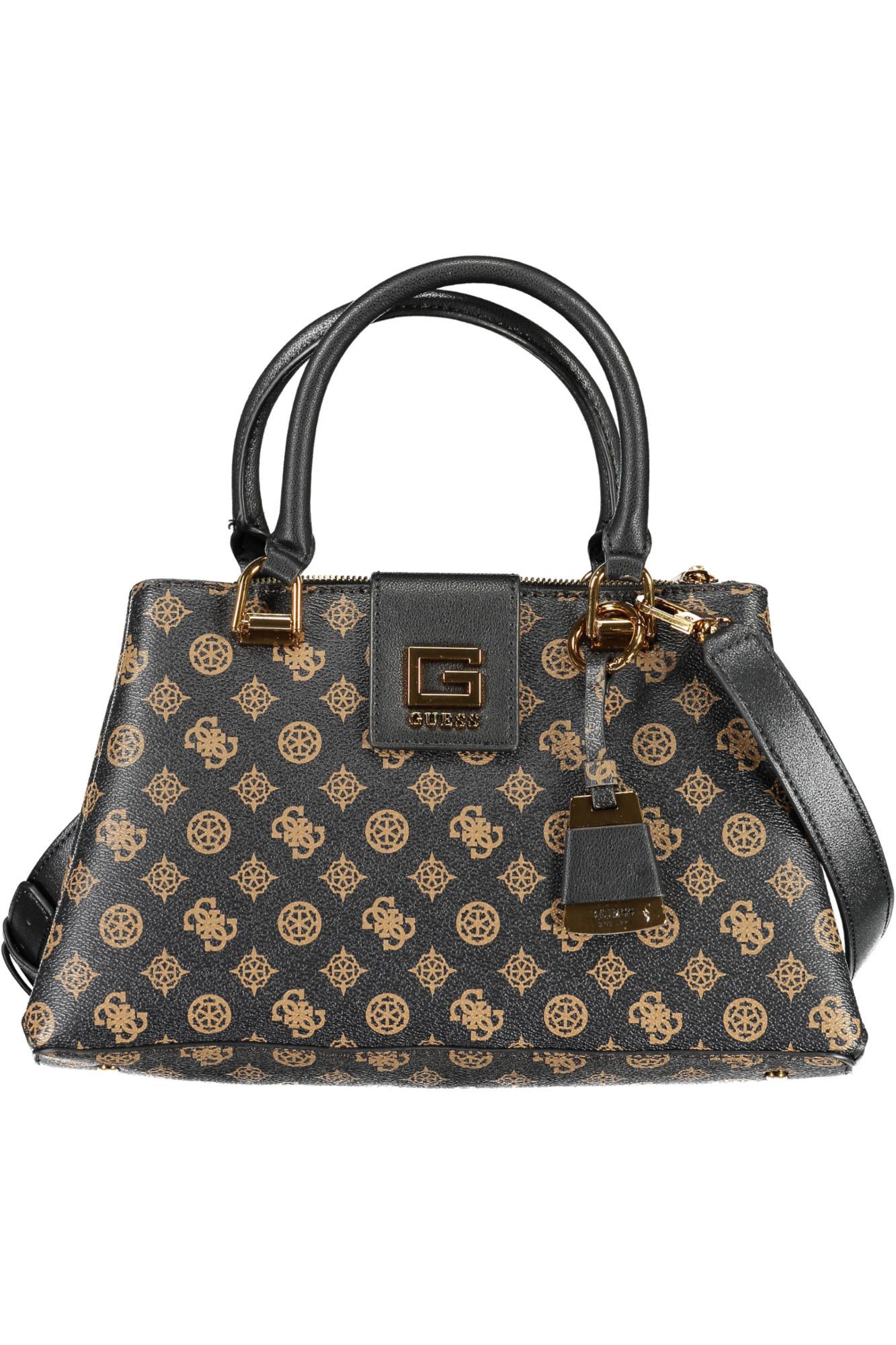 Brown Polyurethane Women Handbag
