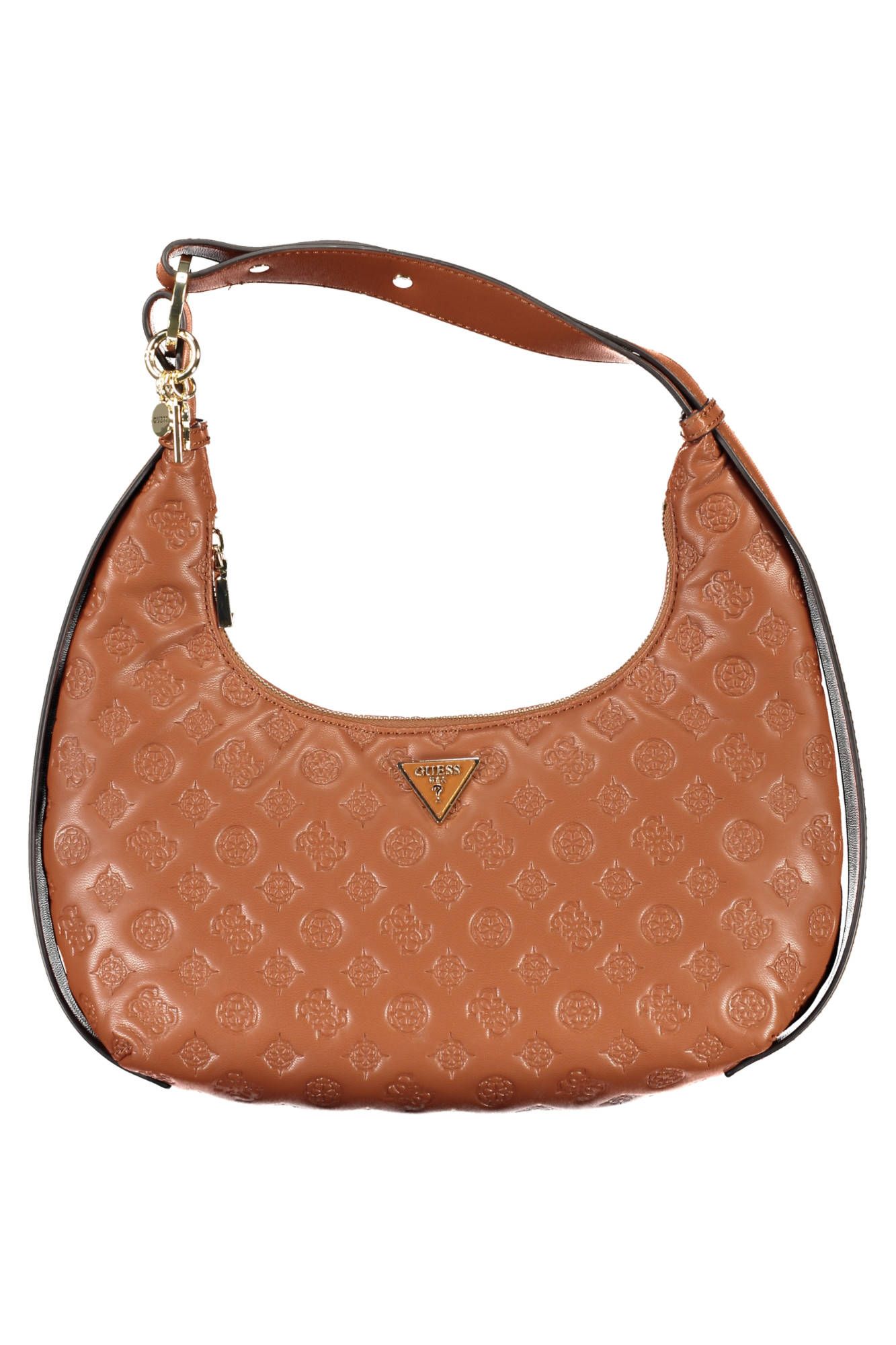 Brown Polyurethane Women Handbag