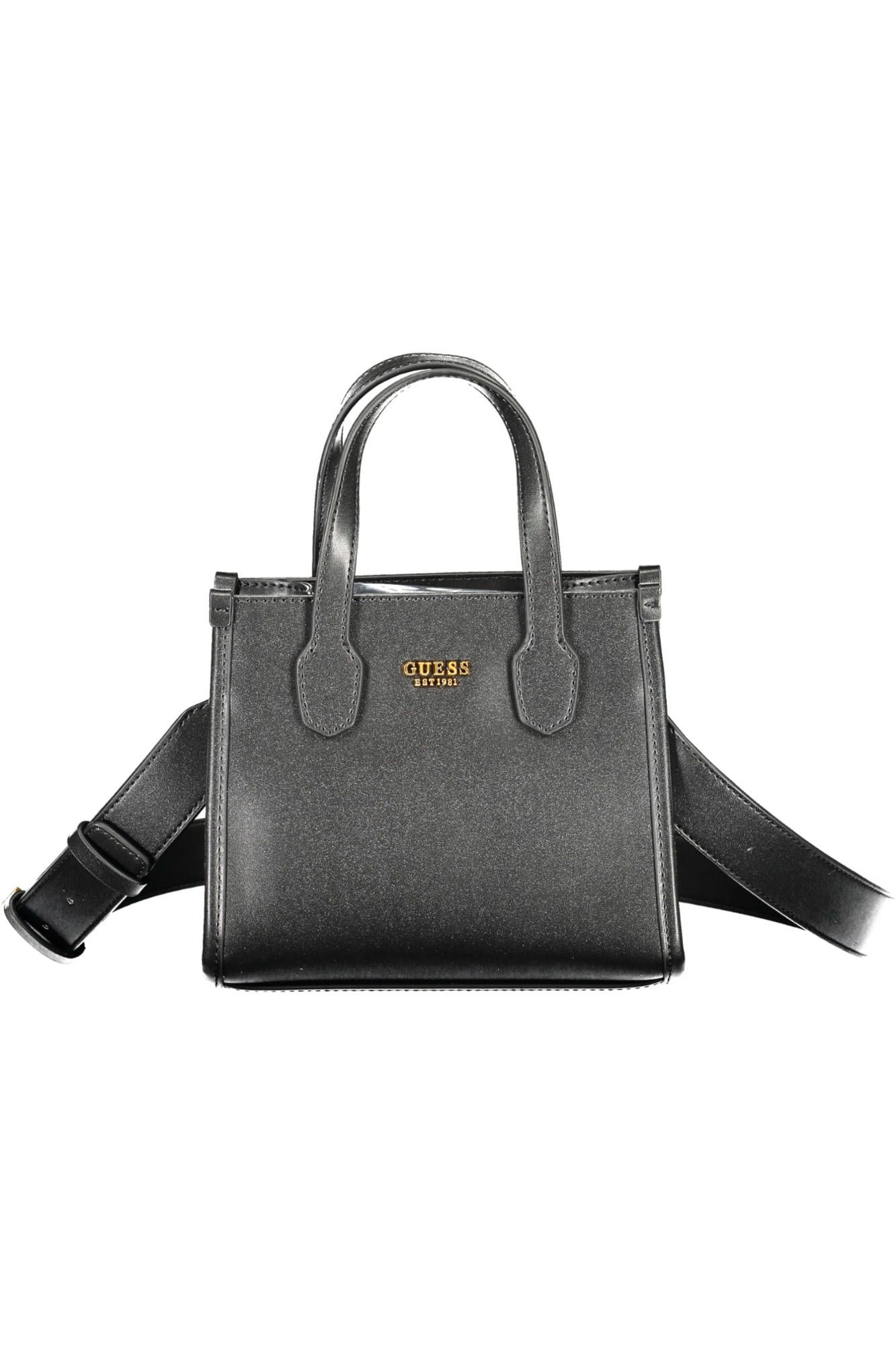 Black Polyurethane Women Handbag