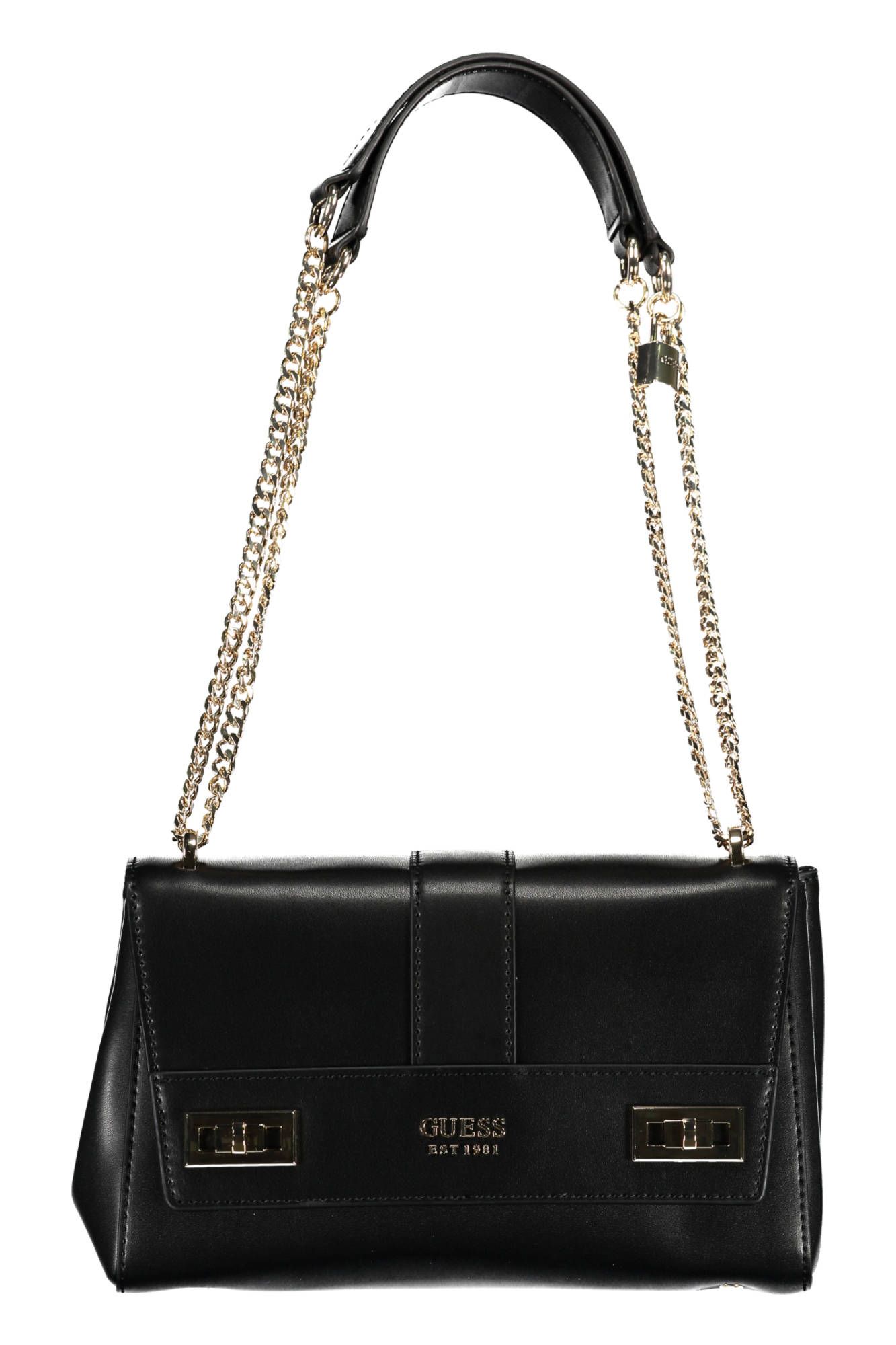 Black Polyurethane Women Handbag