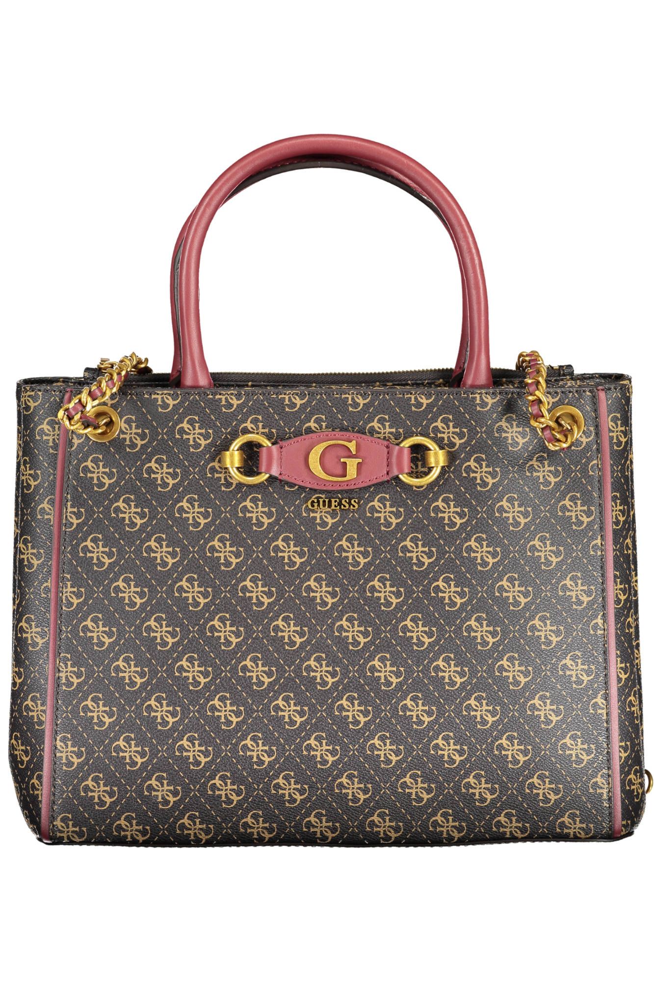 Brown Polyurethane Women Handbag
