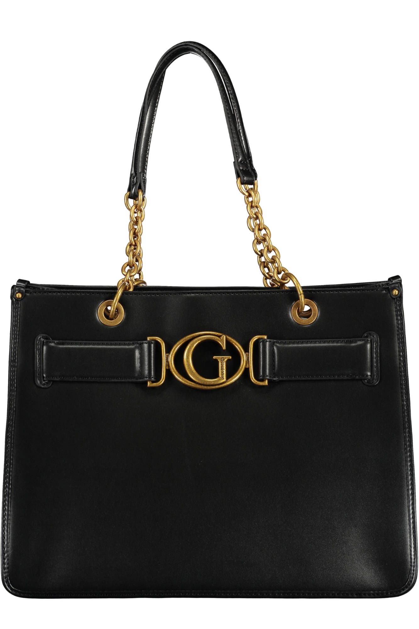 Black Polyurethane Women Handbag