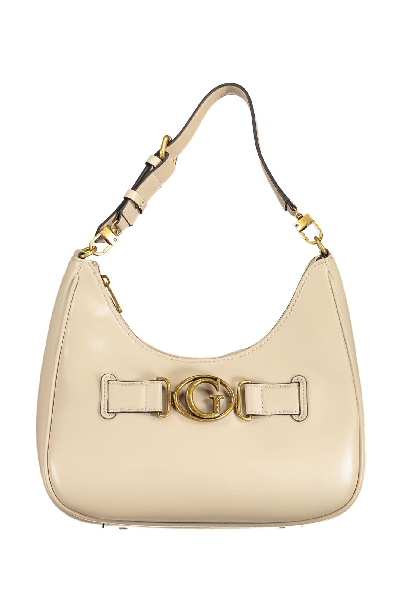 Beige Polyurethane Women Handbag