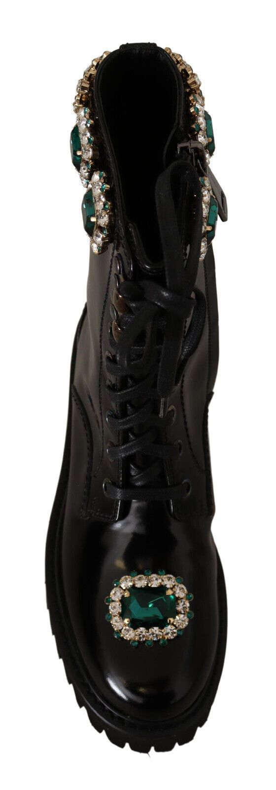 2028389.jpg Elegant Mid-Calf Combat Boots with Crystals - Image 2
