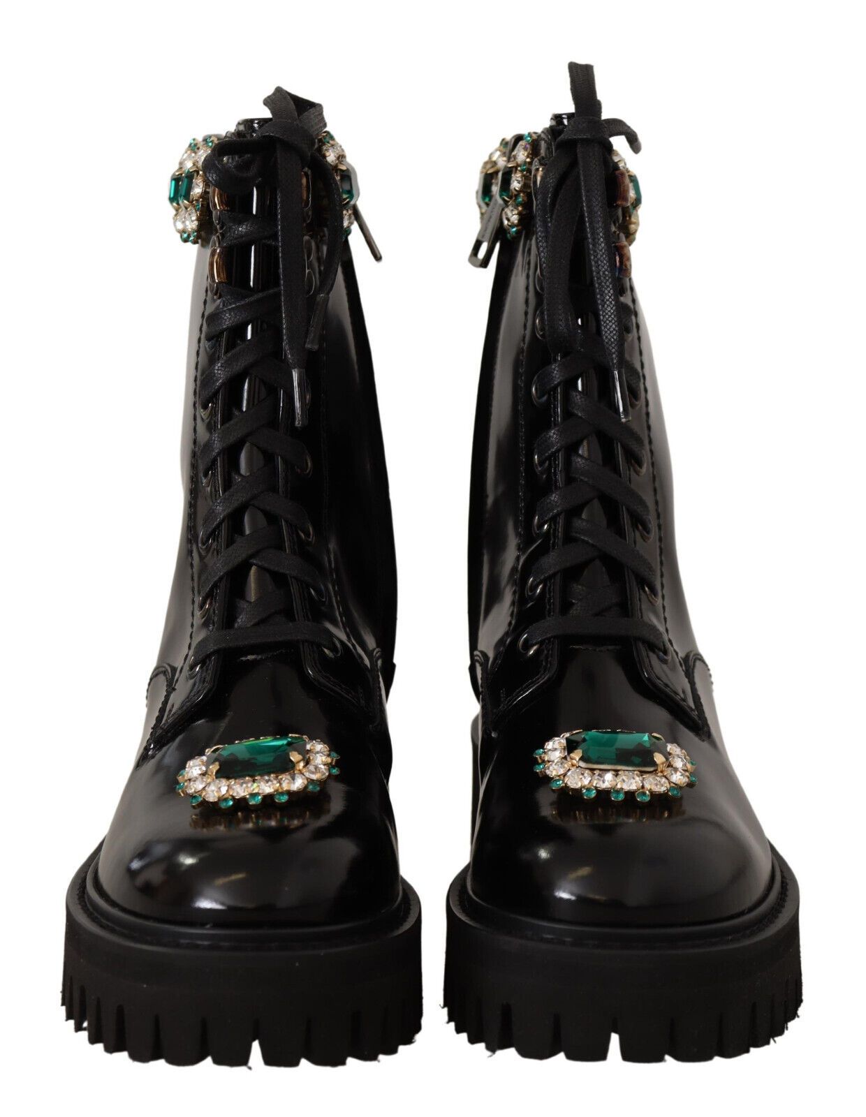 2028391.jpg Elegant Mid-Calf Combat Boots with Crystals - Image 3