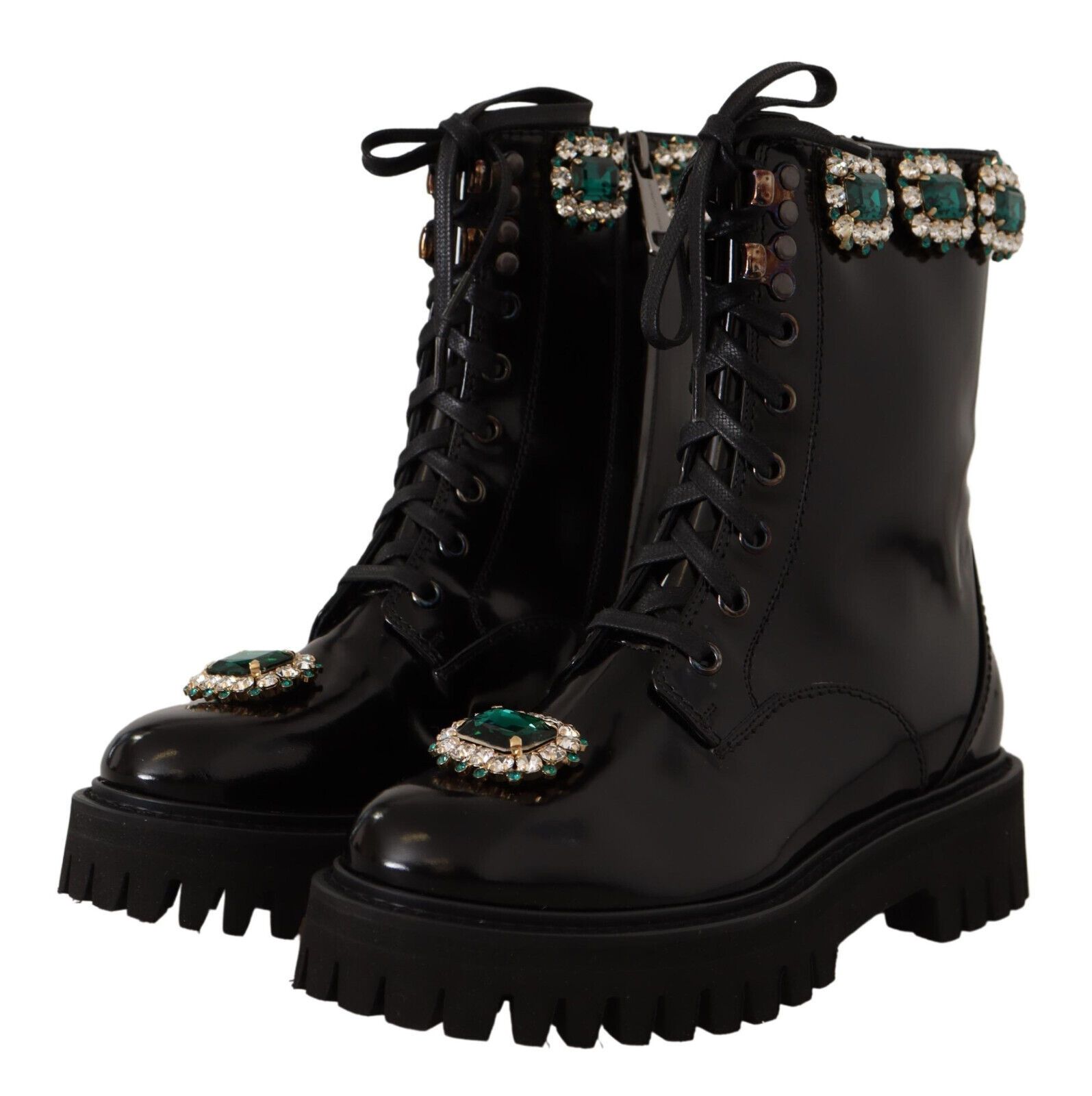 2028392.jpg Elegant Mid-Calf Combat Boots with Crystals - Image 4