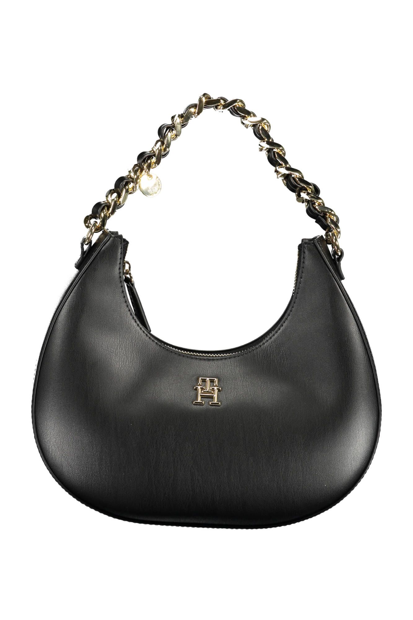 Black Polyurethane Women Handbag