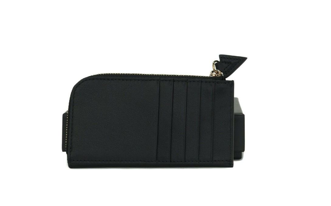 2040027.jpg Smooth Leather Matte Medusa Head Organizer Zip Card Case Wallet Black - Image 2