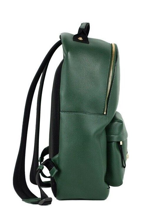 2040978.jpg Medusa Large Dark Green Grainy Calf Leather Shoulder Backpack Bookbag - Image 3