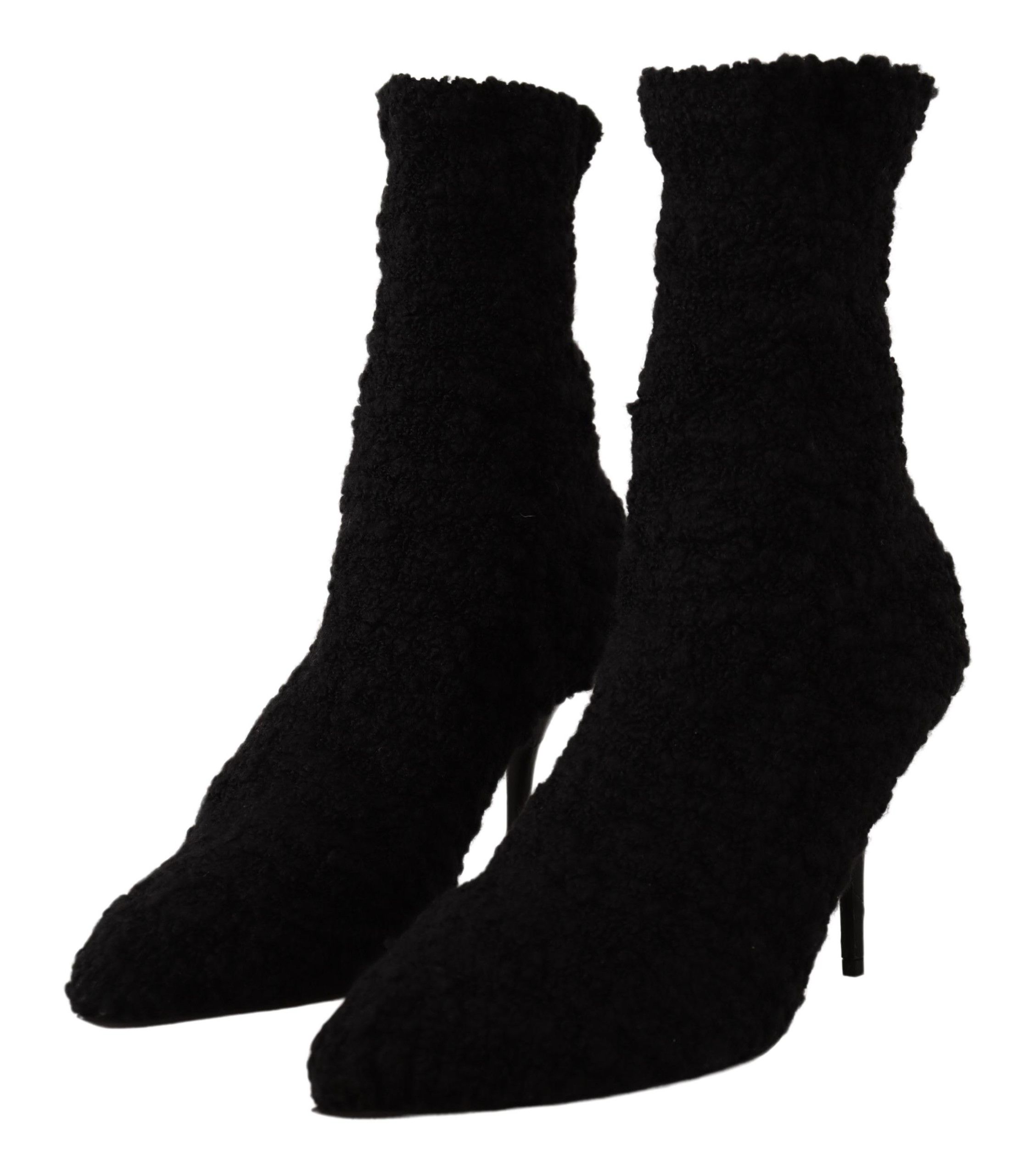 2040989.jpg Elegant Black Mid-Calf Viscose Boots - Image 2