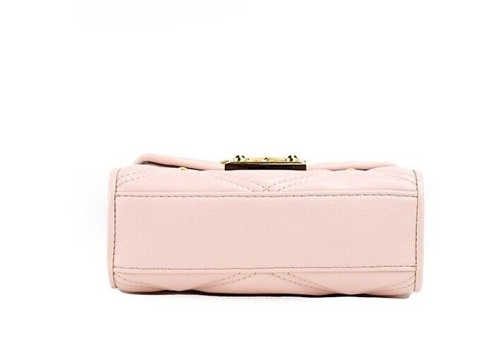 2050892.jpg Serena Small Smooth Pink Vegan Leather Studded Flap Crossbody Bag - Image 3