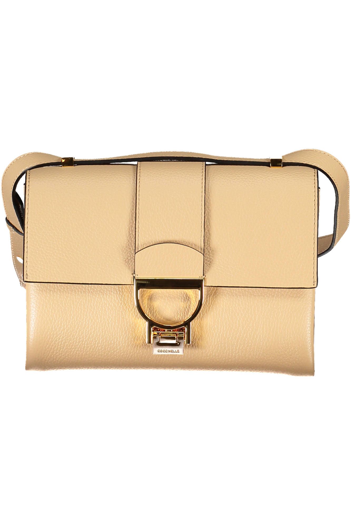 Beige Leather Women Handbag