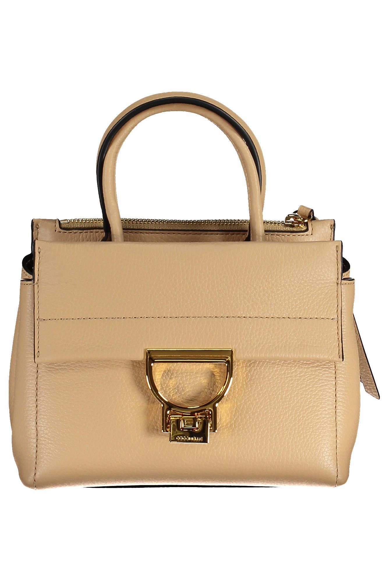 Beige Leather Women Handbag