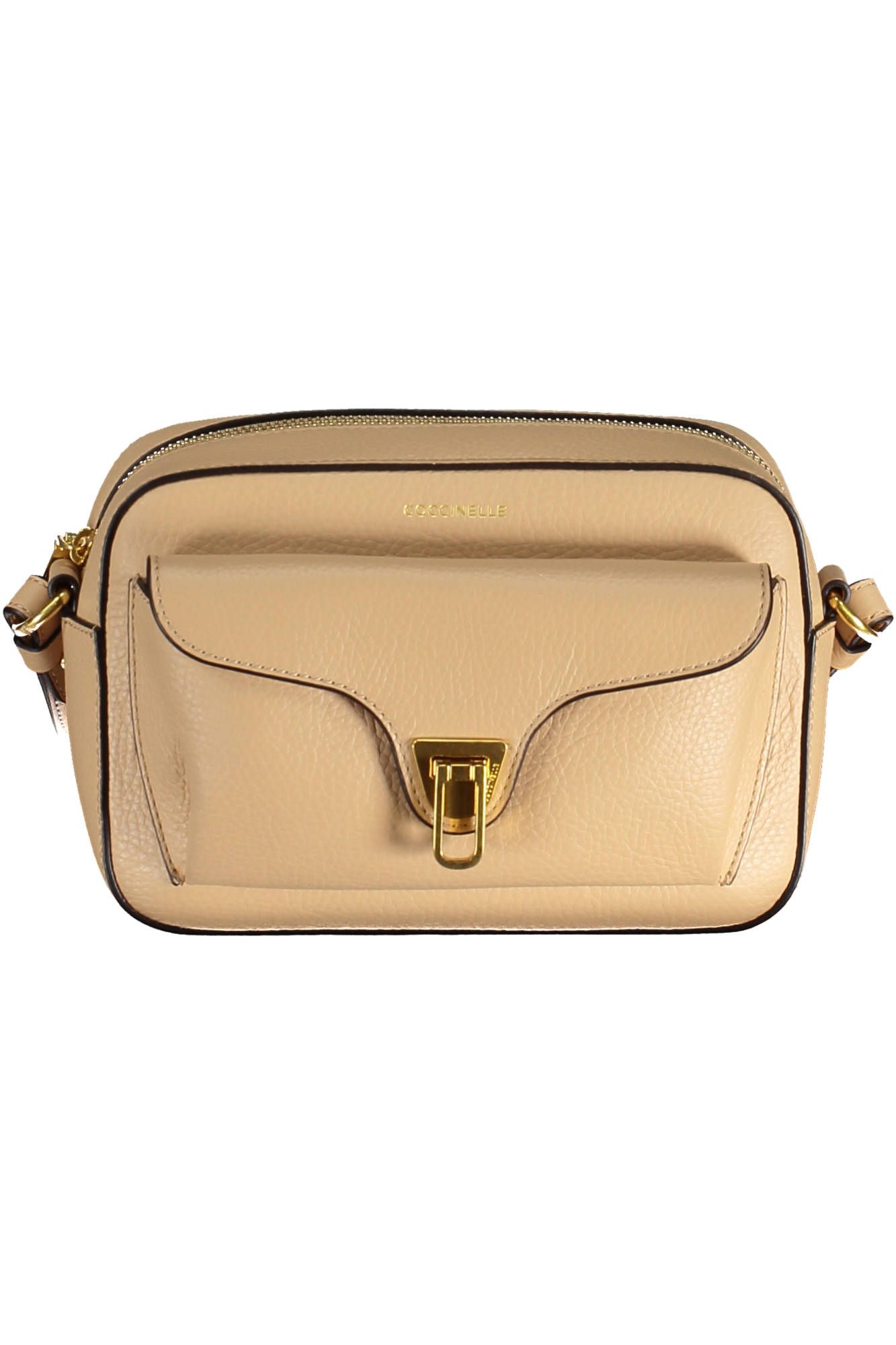 Beige Leather Women Handbag