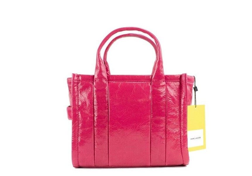 2322041.jpg The Shiny Crinkle Mini Tote Magenta Leather Crossbody Handbag Purse - Image 5