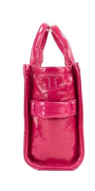 2322042.jpg The Shiny Crinkle Mini Tote Magenta Leather Crossbody Handbag Purse - Image 4