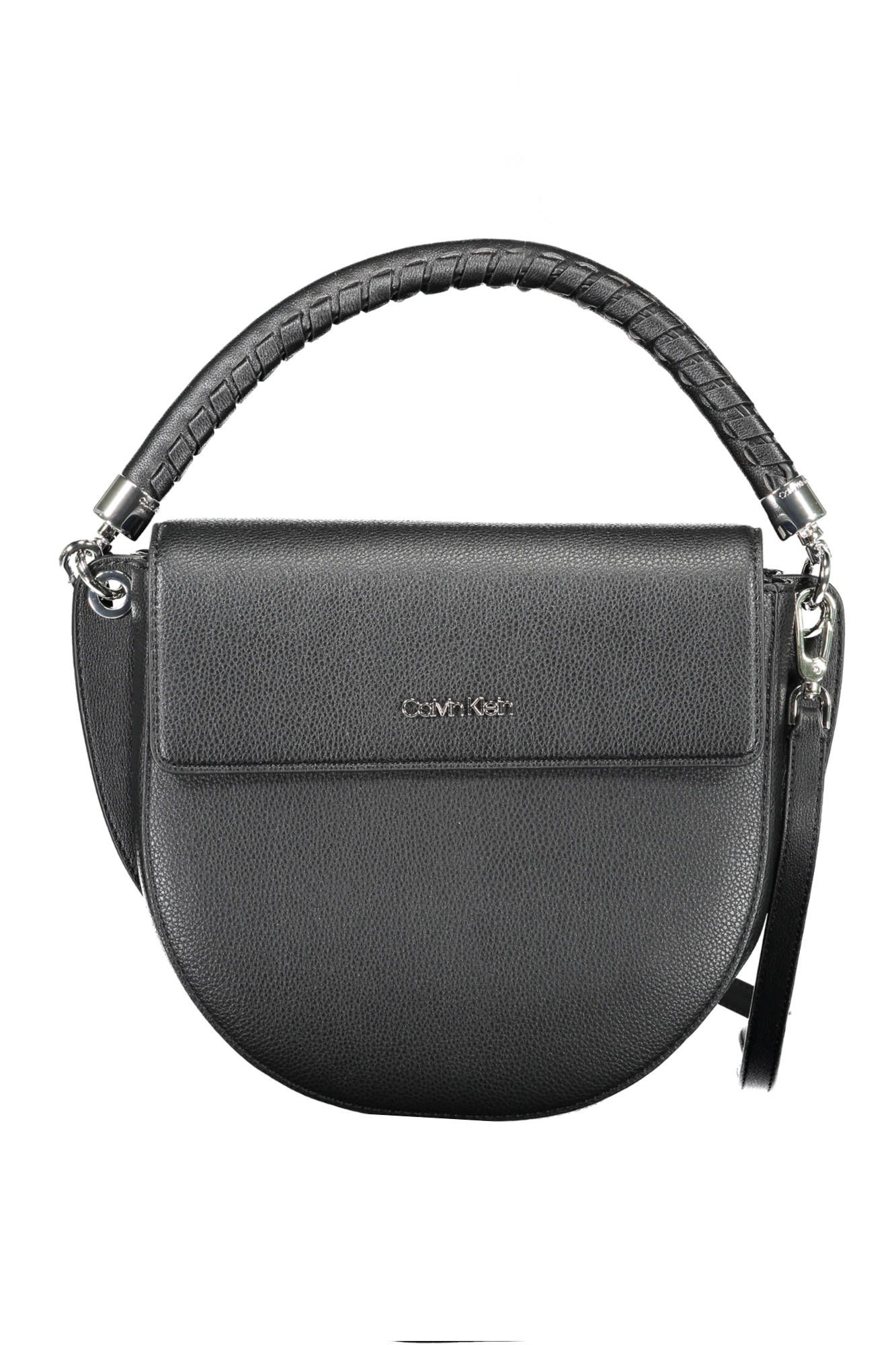Black Polyurethane Women Handbag