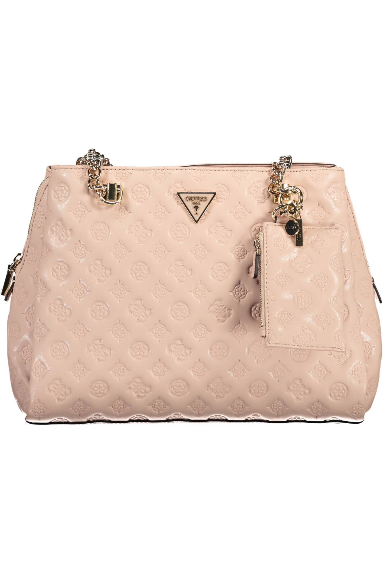 Pink Polyurethane Women Handbag