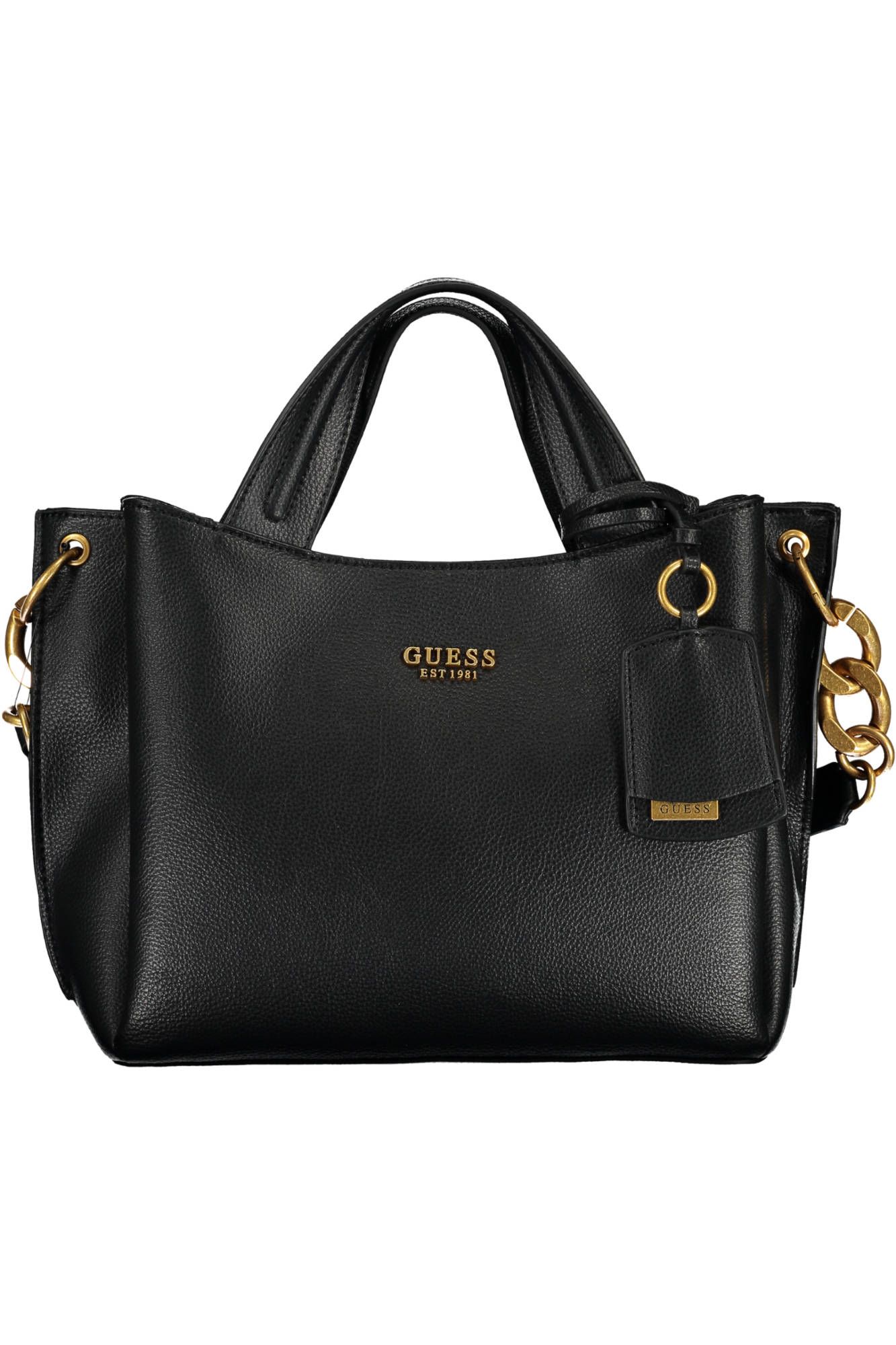Black Polyurethane Women Handbag